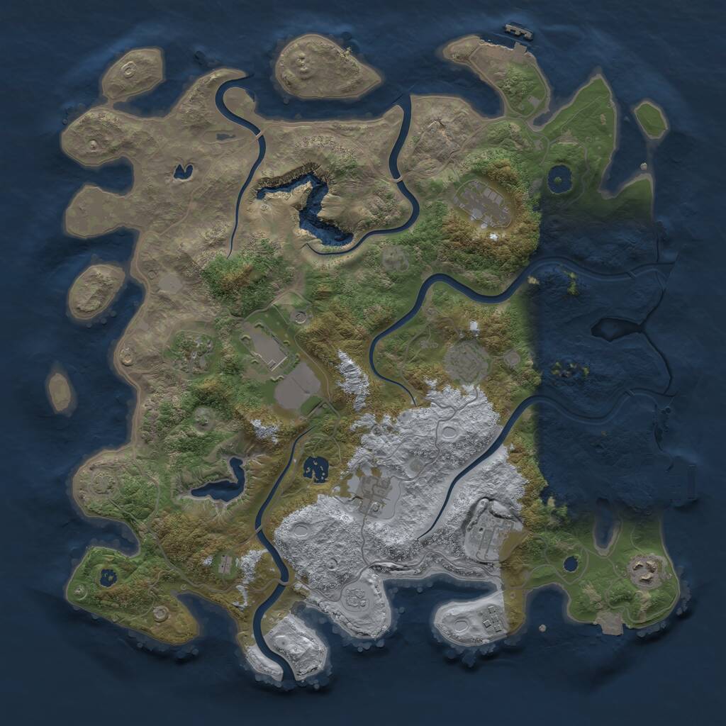 Rust Map: Procedural Map, Size: 4100, Seed: 54459818, 15 Monuments