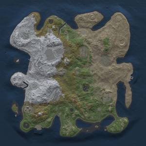 Thumbnail Rust Map: Procedural Map, Size: 3500, Seed: 573138432, 17 Monuments