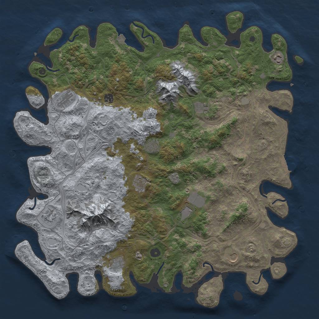 Rust Map: Procedural Map, Size: 5000, Seed: 14151617, 18 Monuments