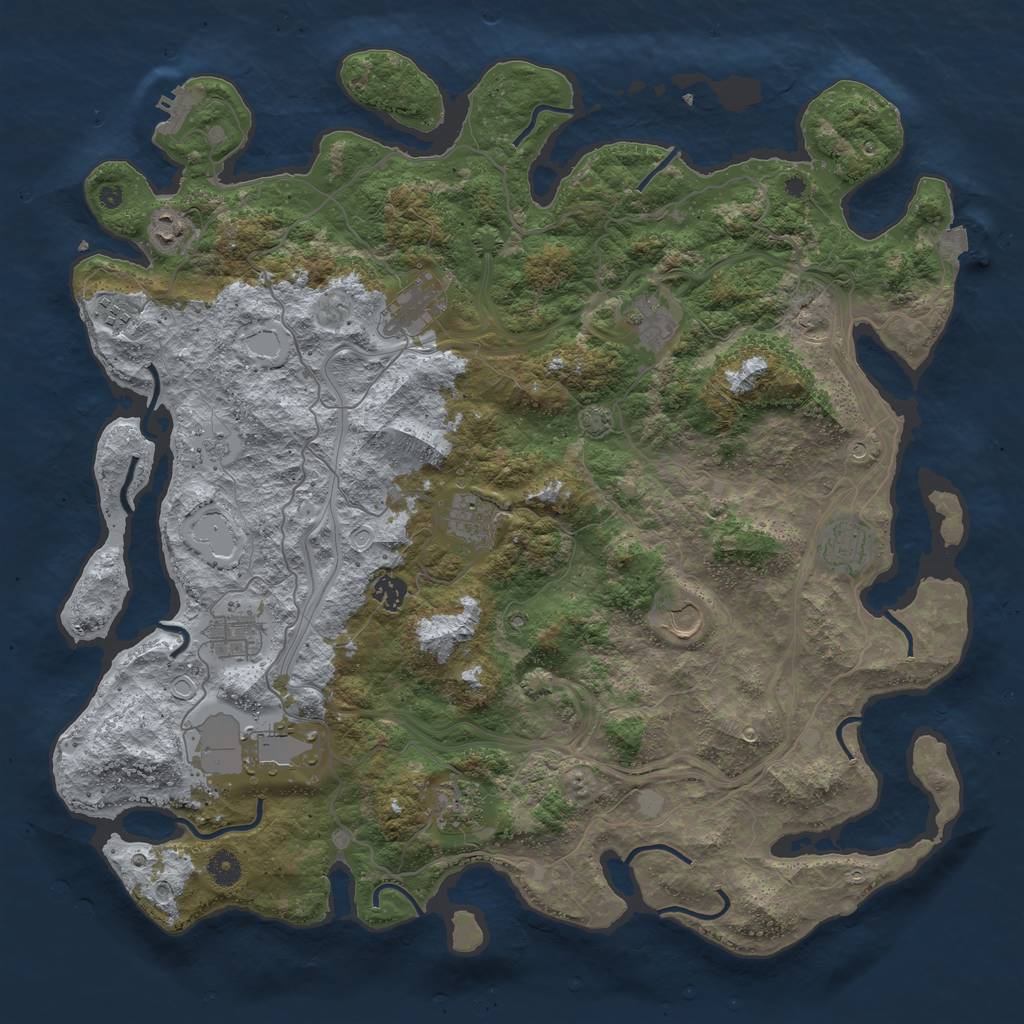 Rust Map: Procedural Map, Size: 4500, Seed: 67412723, 18 Monuments