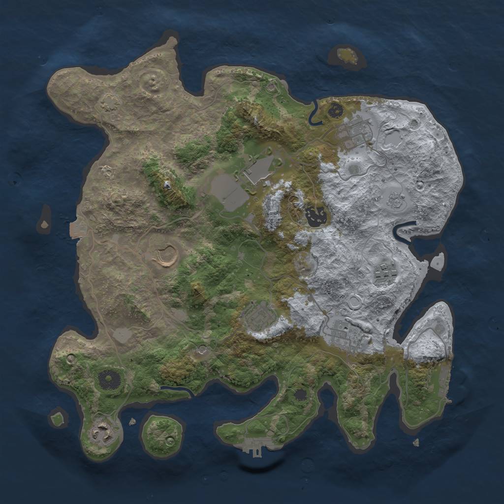 Rust Map: Procedural Map, Size: 3500, Seed: 903832188, 16 Monuments