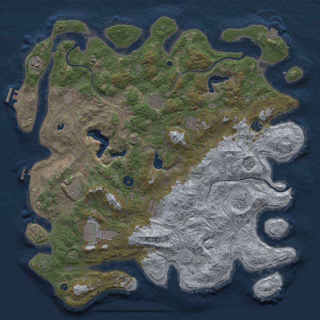 Rust Map: Procedural Map, Size: 4500, Seed: 848482, 15 Monuments