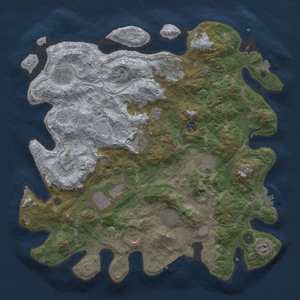 Rust Map: Procedural Map, Size: 4250, Seed: 754725814, 19 Monuments