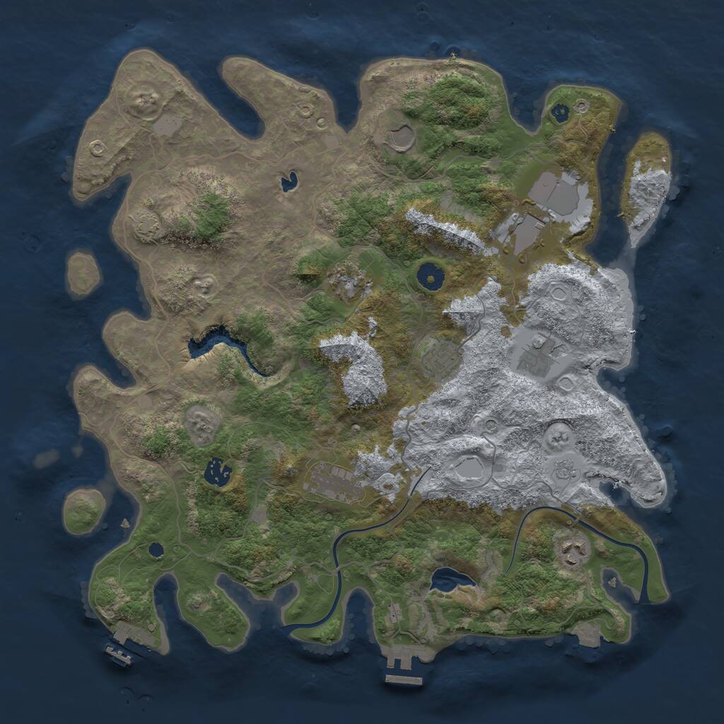 Rust Map: Procedural Map, Size: 4000, Seed: 826532752, 14 Monuments