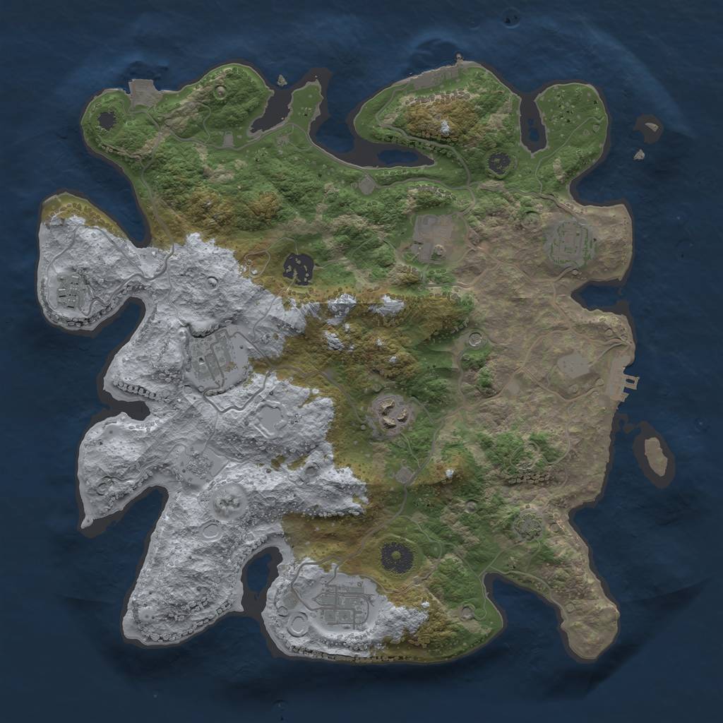 Rust Map: Procedural Map, Size: 3400, Seed: 82835149, 15 Monuments