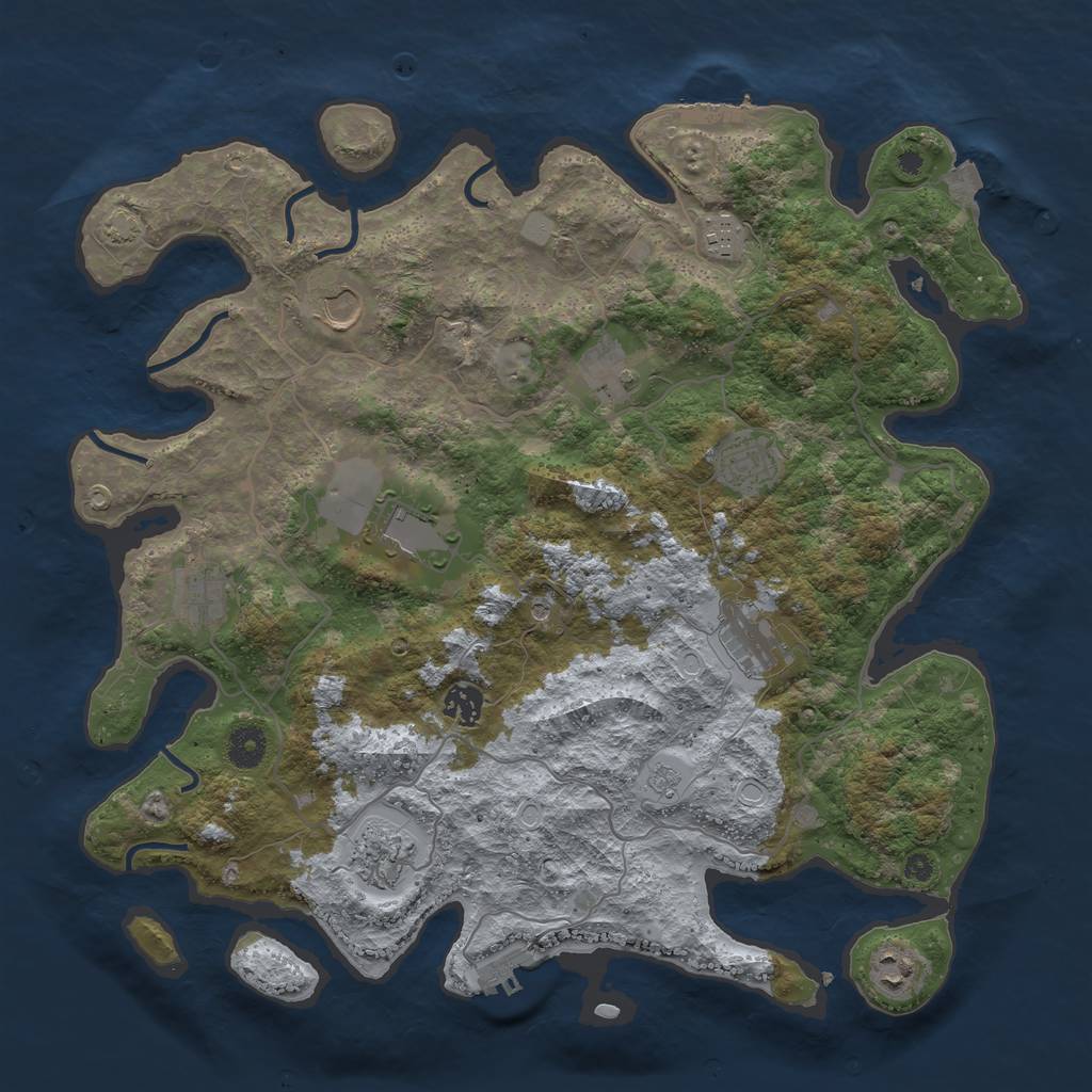 Rust Map: Procedural Map, Size: 4000, Seed: 359441839, 18 Monuments