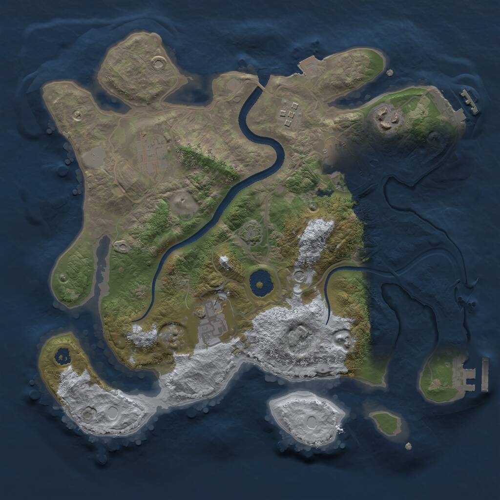 Rust Map: Procedural Map, Size: 3000, Seed: 12830, 10 Monuments