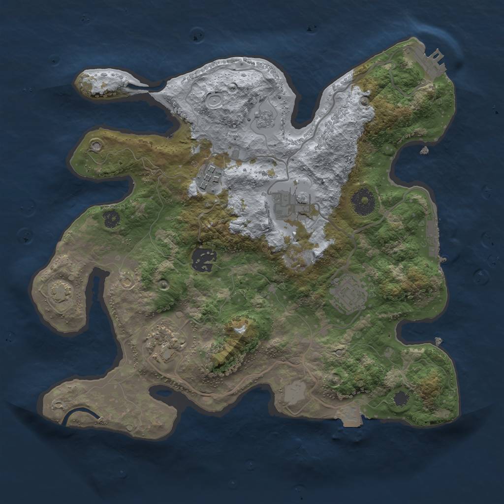 Rust Map: Procedural Map, Size: 3000, Seed: 321654, 12 Monuments