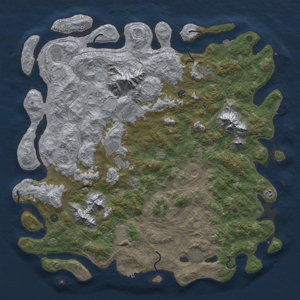 Rust Map: Procedural Map, Size: 5500, Seed: 1625219788, 19 Monuments
