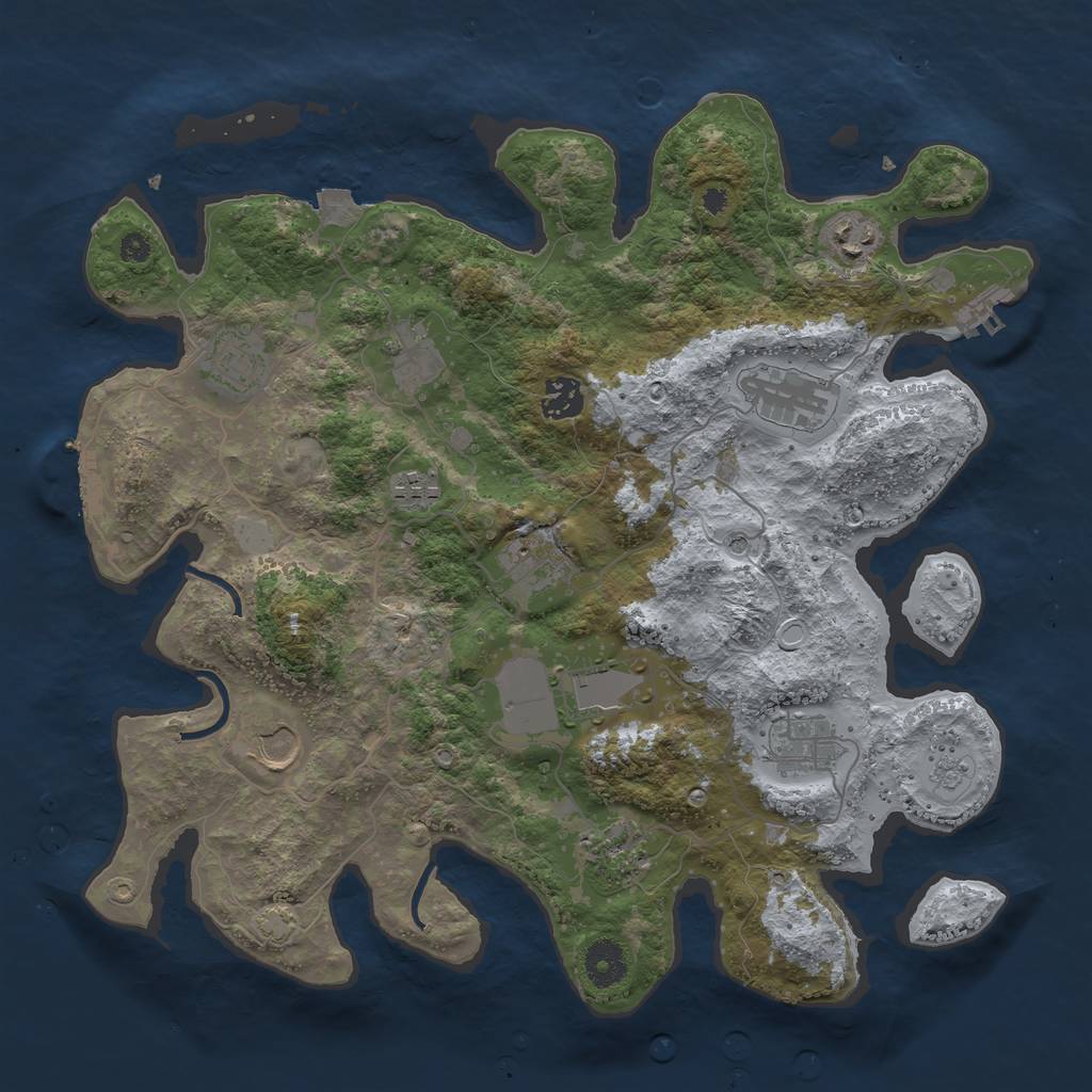 Rust Map: Procedural Map, Size: 3700, Seed: 785412298, 19 Monuments