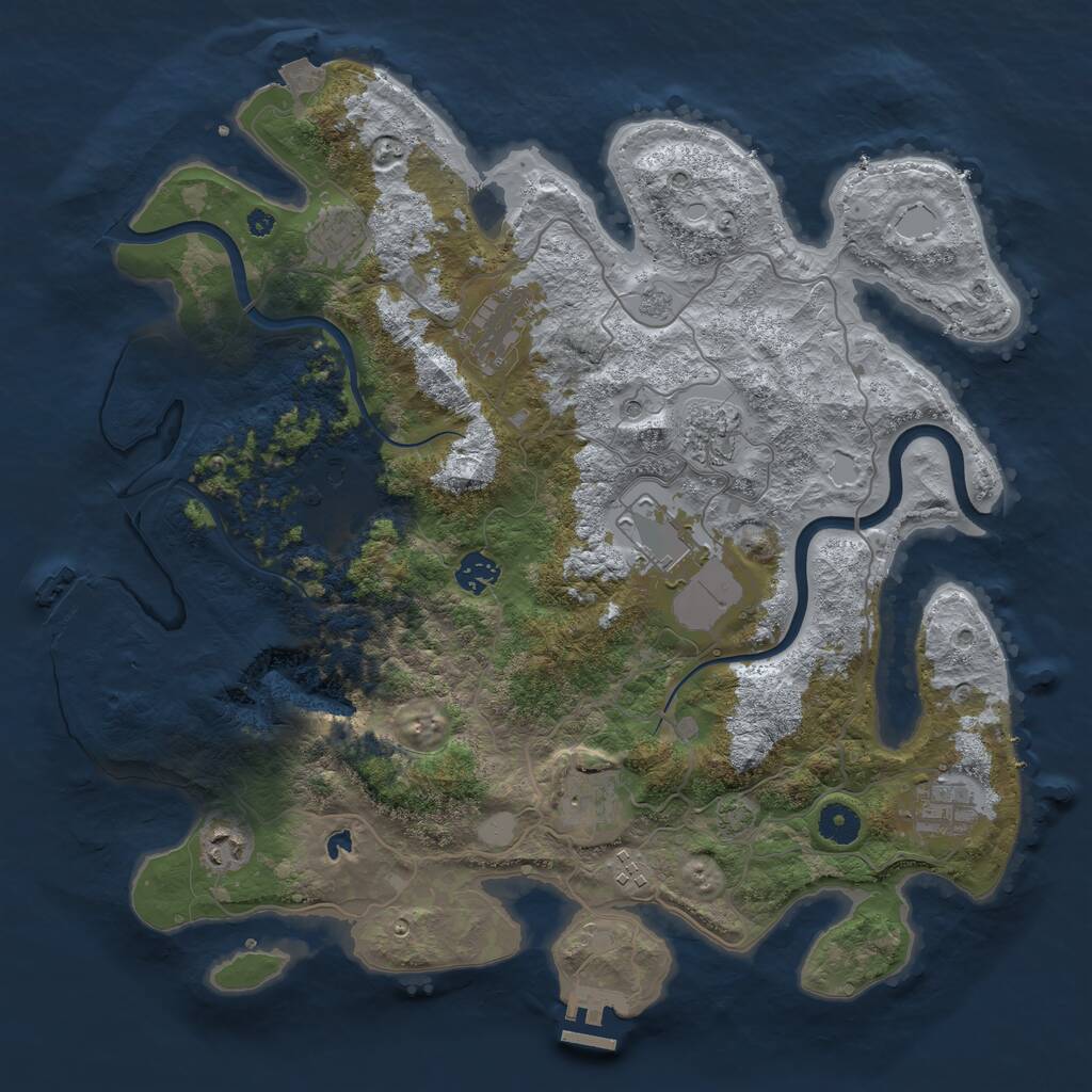 Rust Map: Procedural Map, Size: 4000, Seed: 1354368541, 16 Monuments