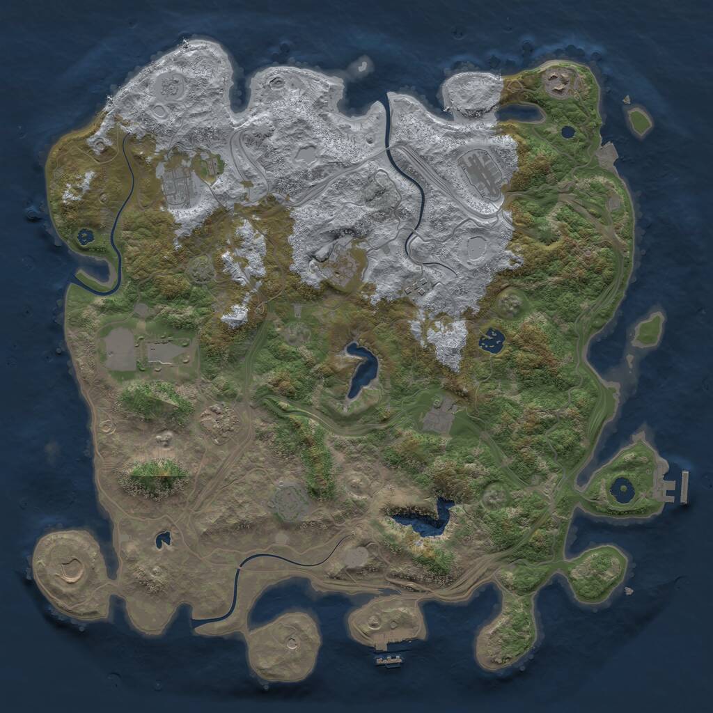 Rust Map: Procedural Map, Size: 4400, Seed: 1815981449, 17 Monuments