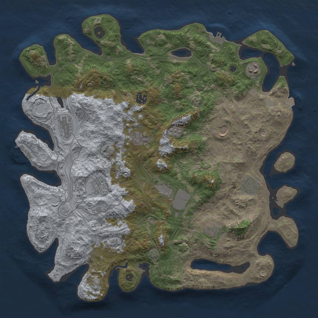 Rust Map: Procedural Map, Size: 4250, Seed: 1237381915, 19 Monuments