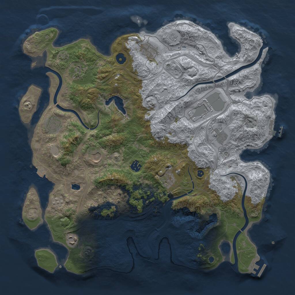 Rust Map: Procedural Map, Size: 4250, Seed: 35789441, 16 Monuments
