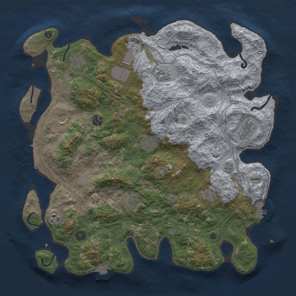 Rust Map: Procedural Map, Size: 4250, Seed: 35789441, 19 Monuments