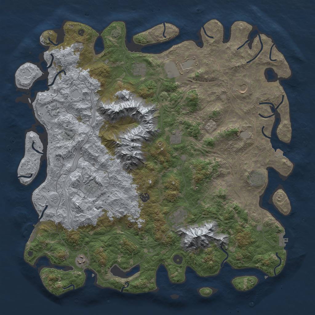 Rust Map: Procedural Map, Size: 5000, Seed: 29485649, 19 Monuments