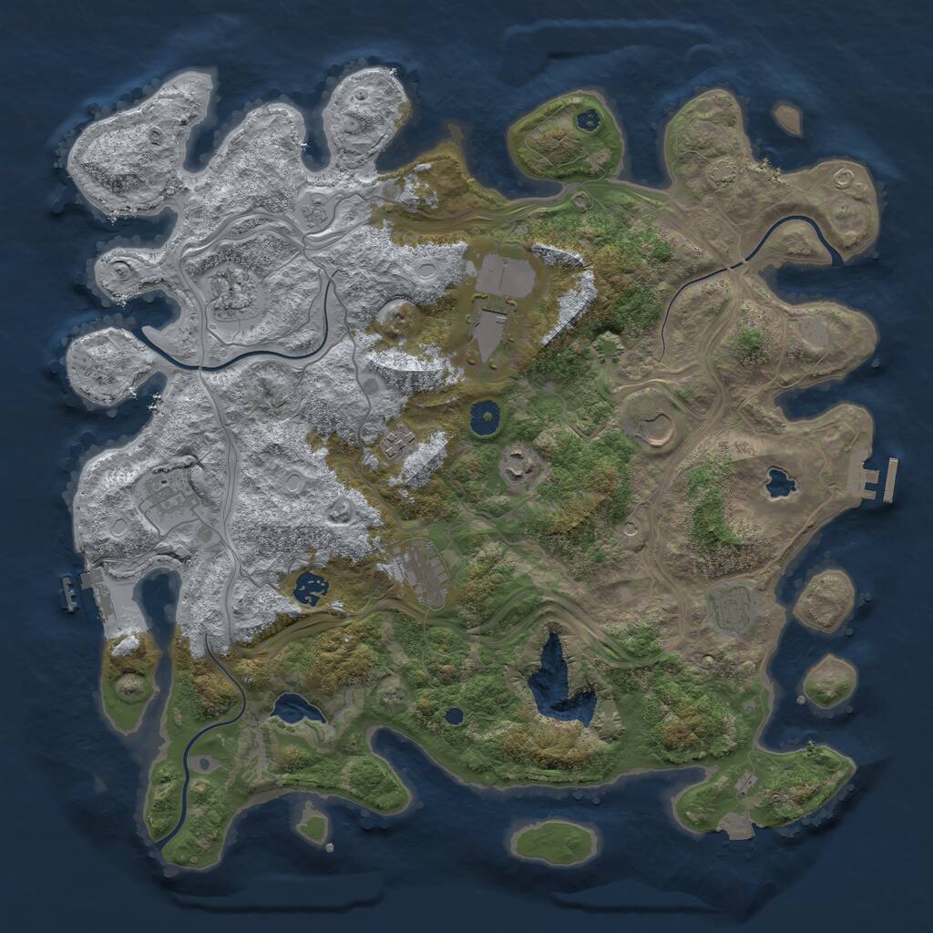 Rust Map: Procedural Map, Size: 4250, Seed: 352869721, 15 Monuments