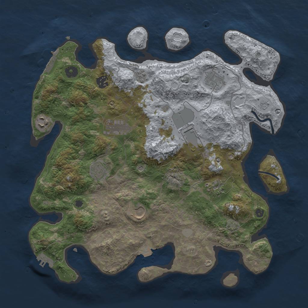 Rust Map: Procedural Map, Size: 3750, Seed: 445092, 17 Monuments