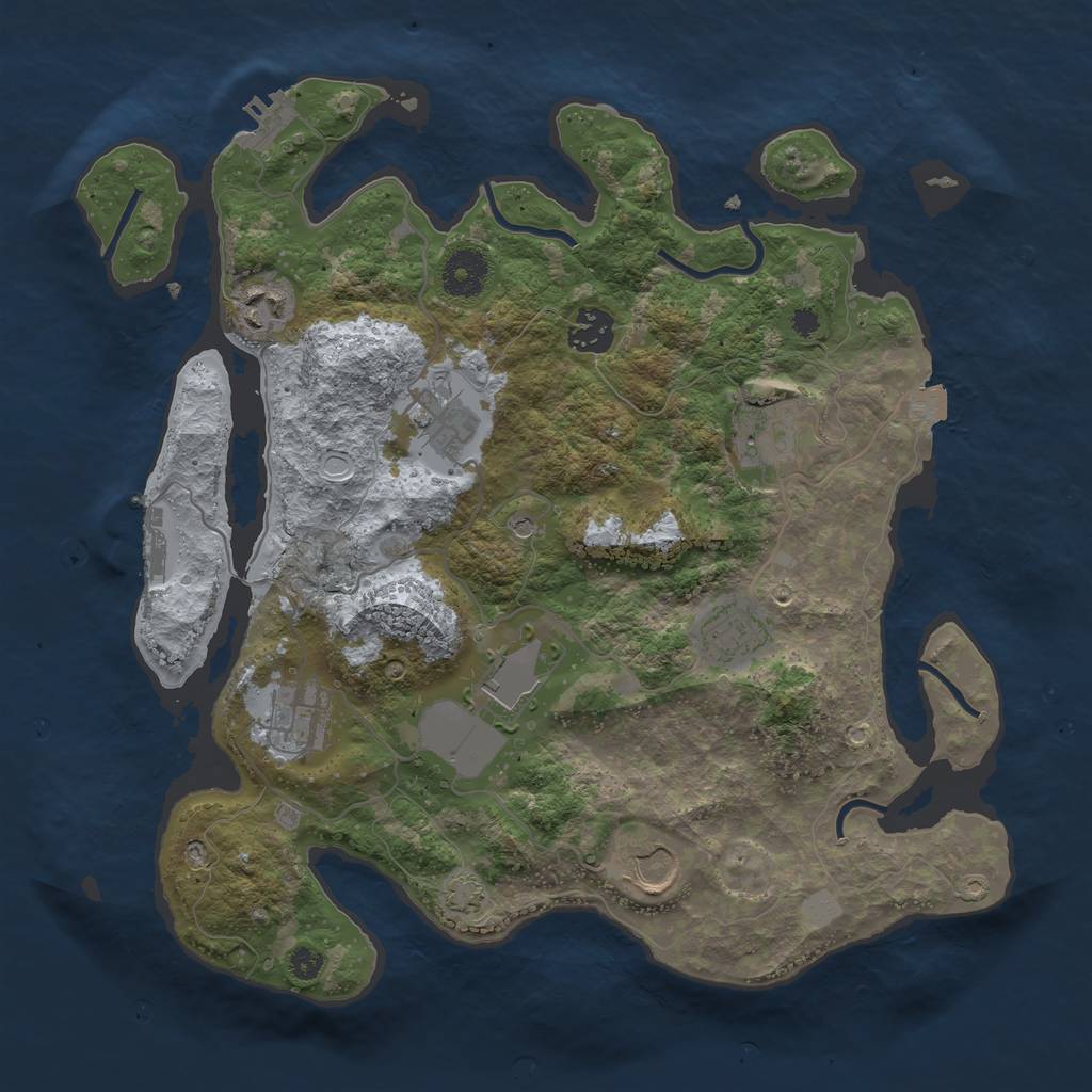 Rust Map: Procedural Map, Size: 3500, Seed: 43911817, 15 Monuments