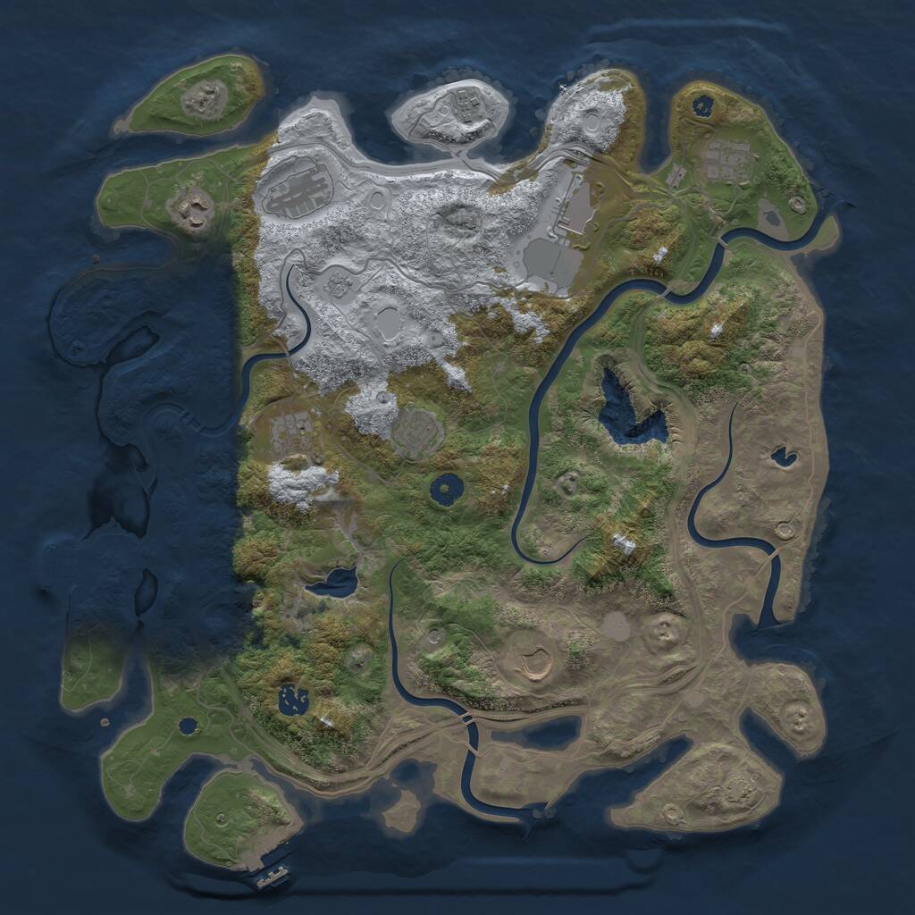 Rust Map: Procedural Map, Size: 4250, Seed: 2081319677, 15 Monuments