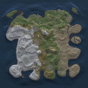 Thumbnail Rust Map: Procedural Map, Size: 3500, Seed: 783145732, 16 Monuments