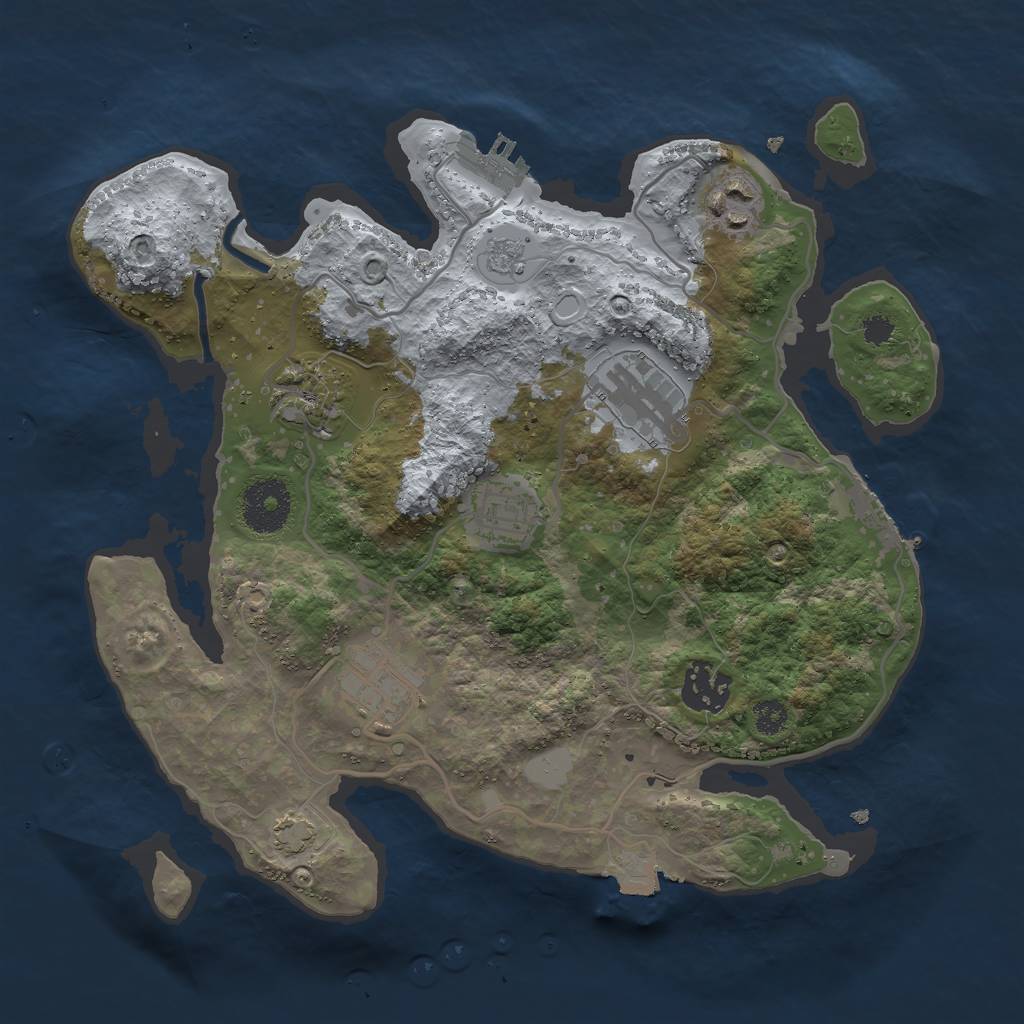 Rust Map: Procedural Map, Size: 3000, Seed: 1089476318, 13 Monuments