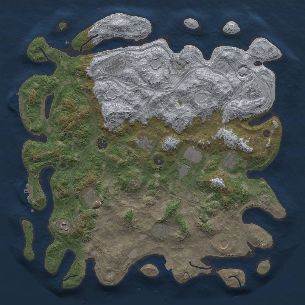 Rust Map: Procedural Map, Size: 4500, Seed: 739811262, 19 Monuments