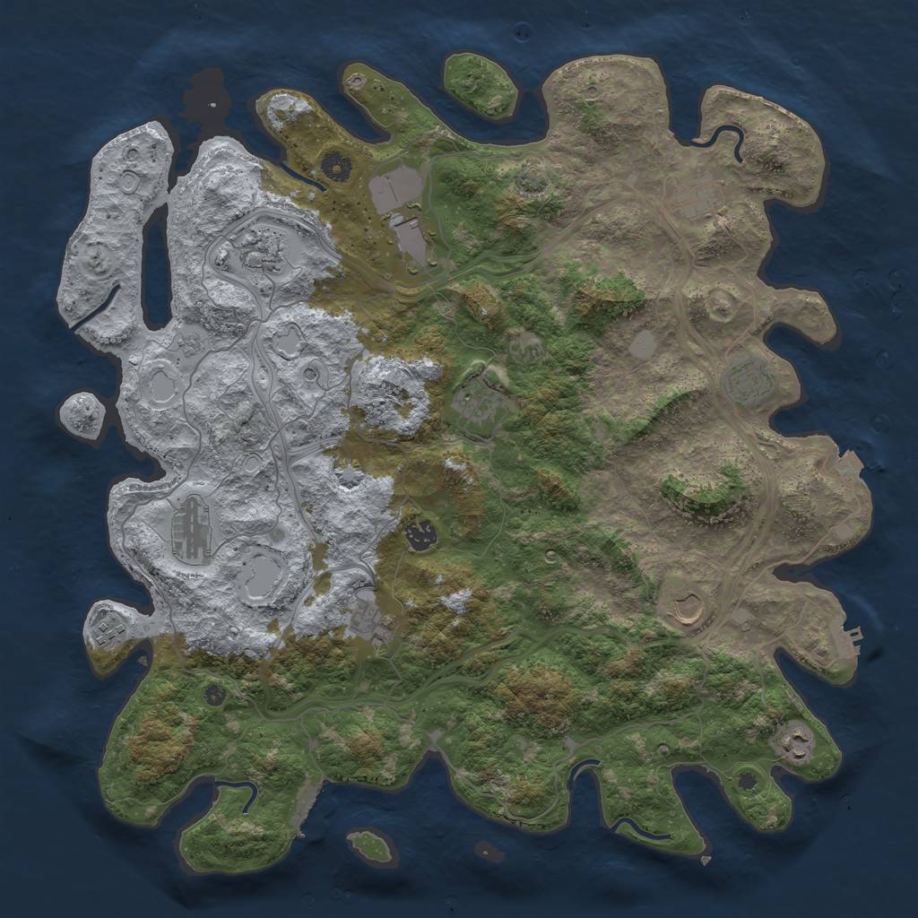 Rust Map: Procedural Map, Size: 4500, Seed: 1805715272, 19 Monuments