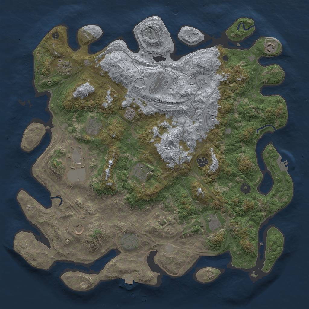 Rust Map: Procedural Map, Size: 4500, Seed: 87401244, 18 Monuments