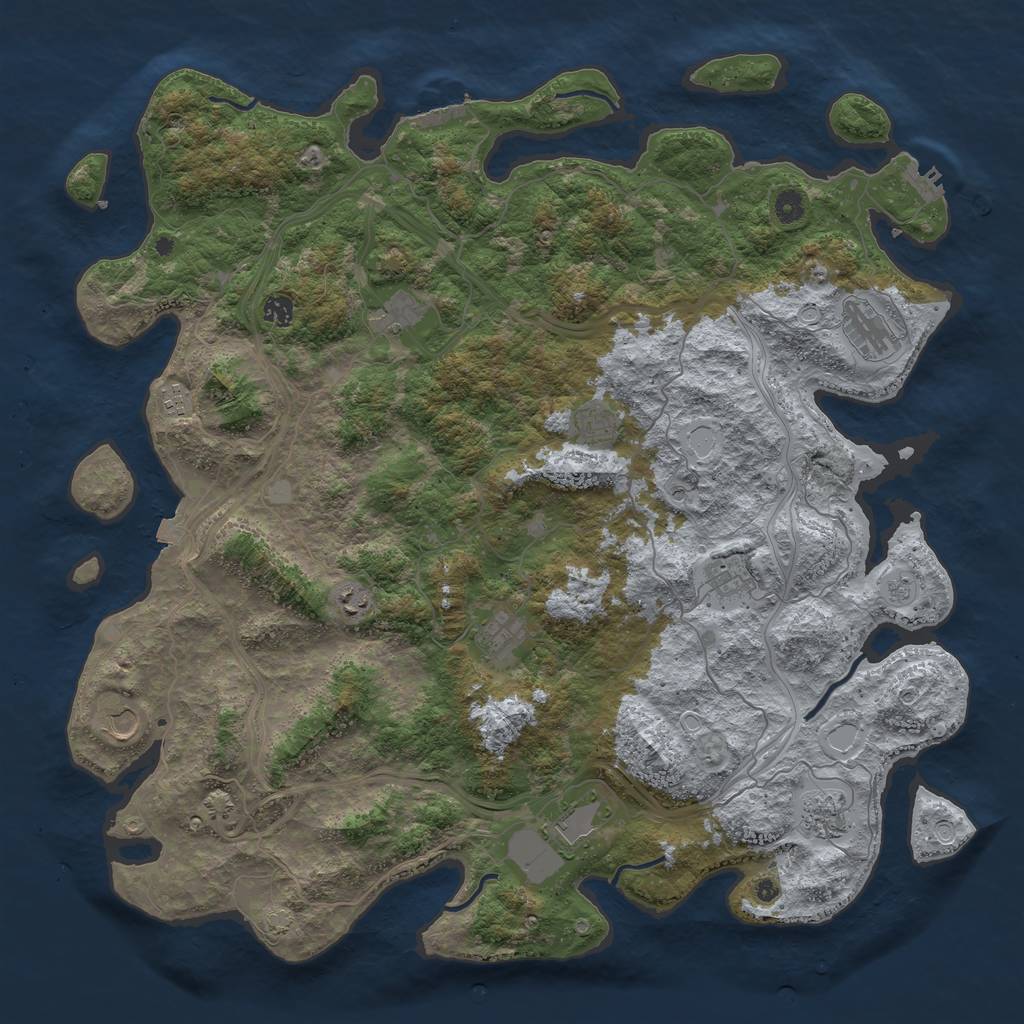 Rust Map: Procedural Map, Size: 4908, Seed: 6611379, 19 Monuments