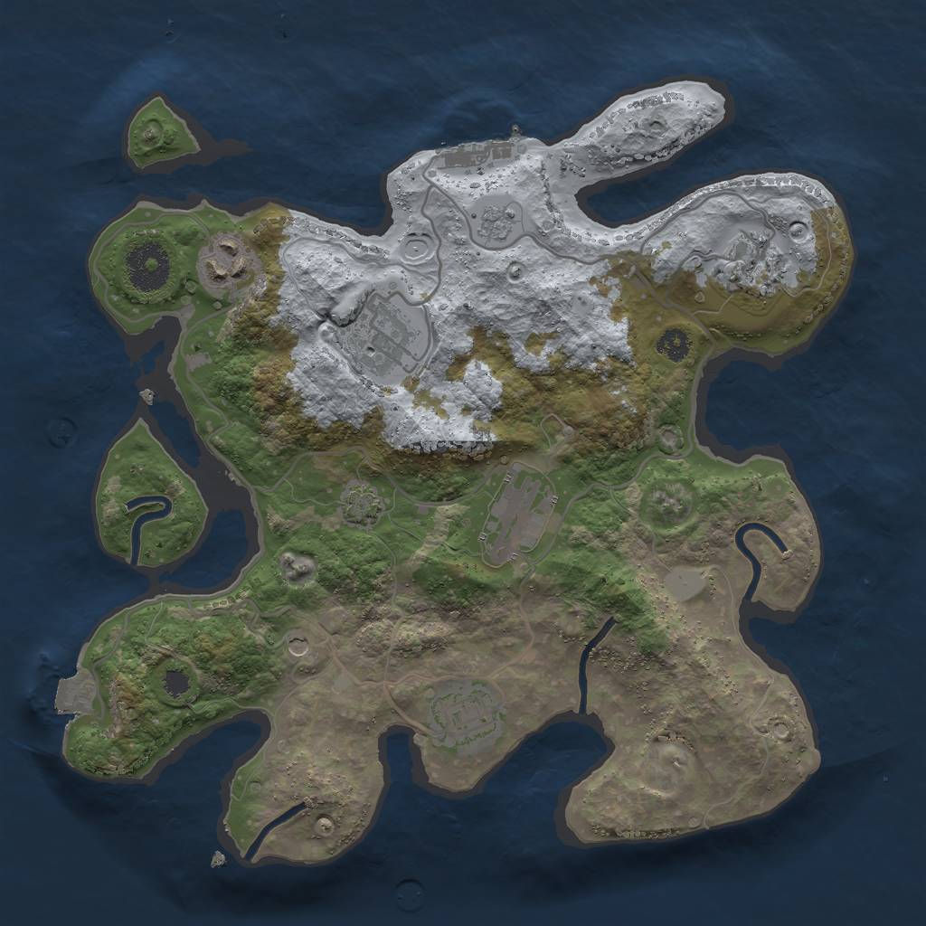 Rust Map: Procedural Map, Size: 3000, Seed: 1829717971, 12 Monuments