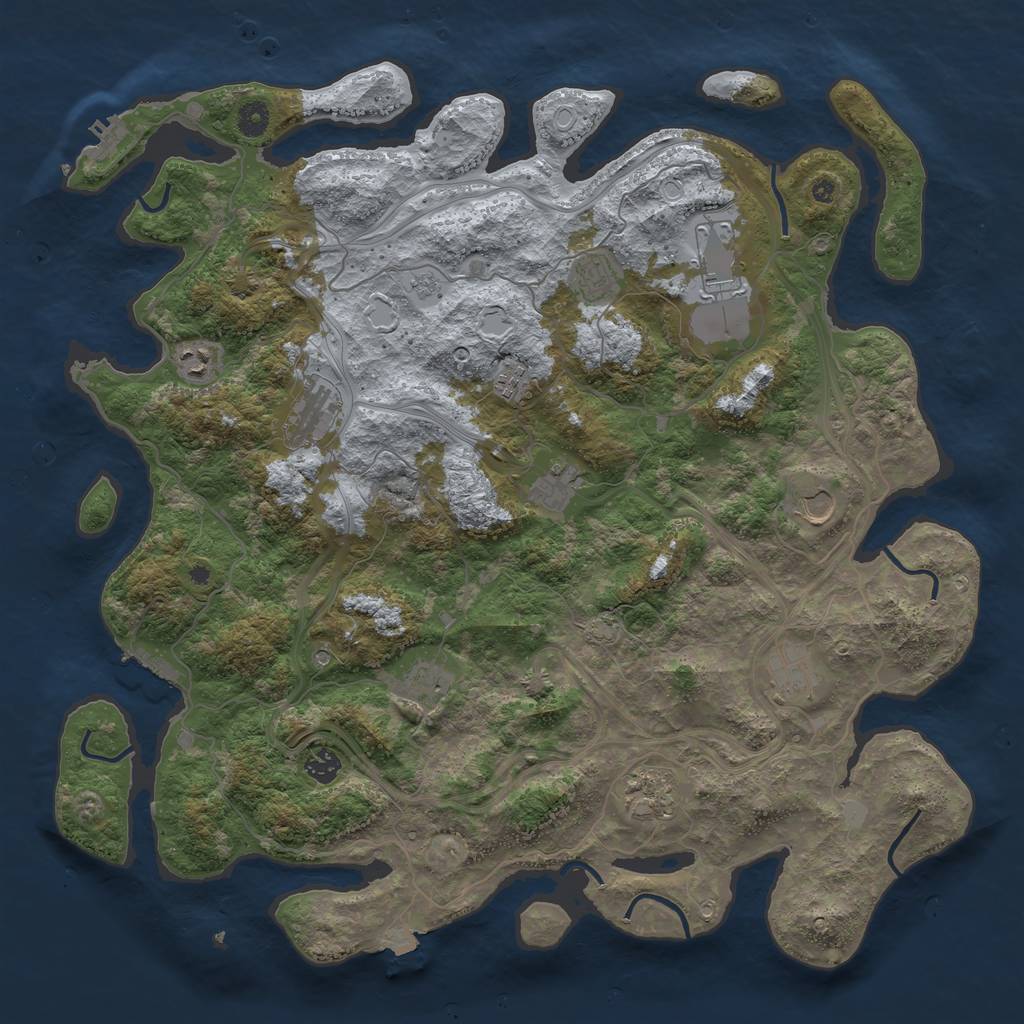 Rust Map: Procedural Map, Size: 4500, Seed: 1999215870, 19 Monuments