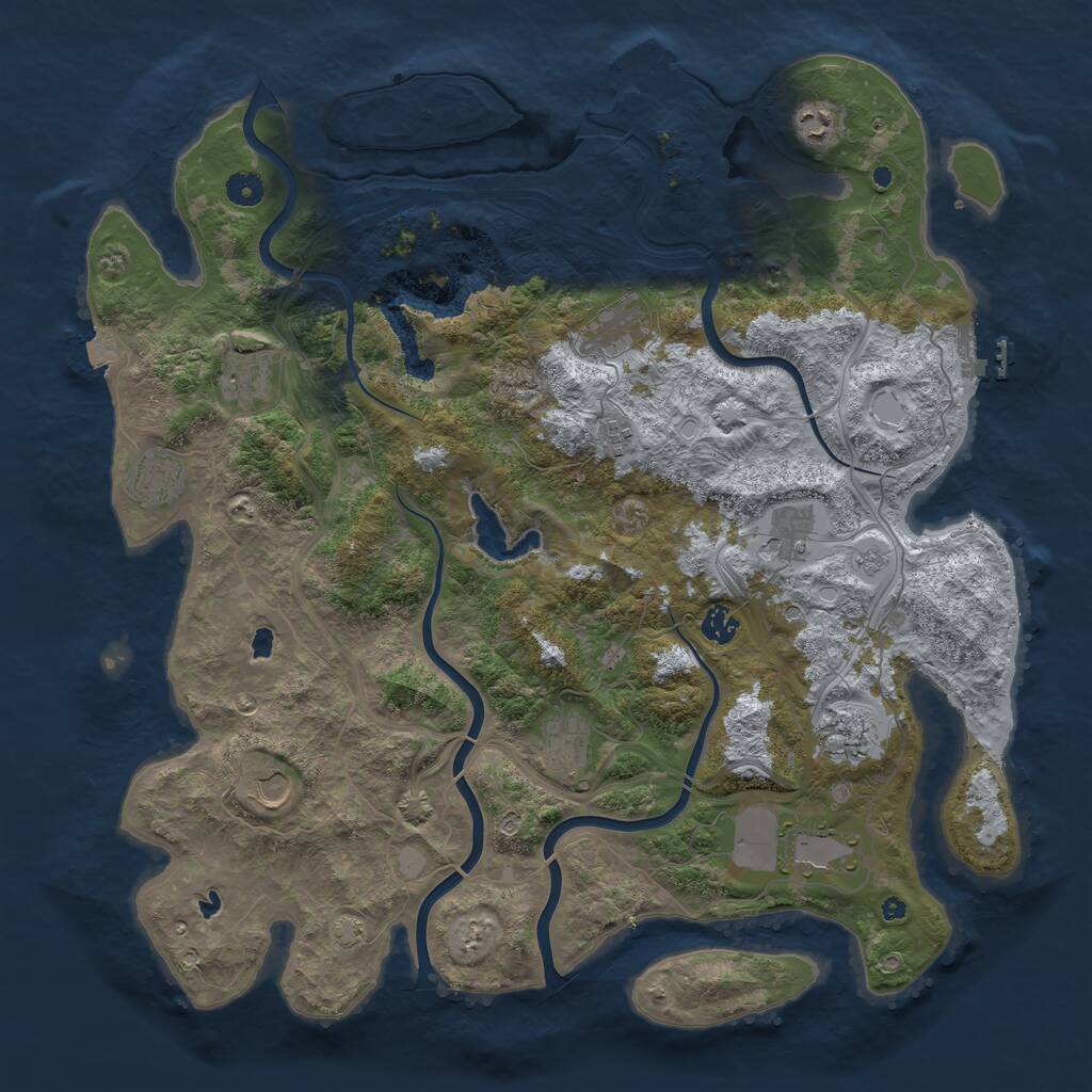 Rust Map: Procedural Map, Size: 4500, Seed: 198347, 17 Monuments