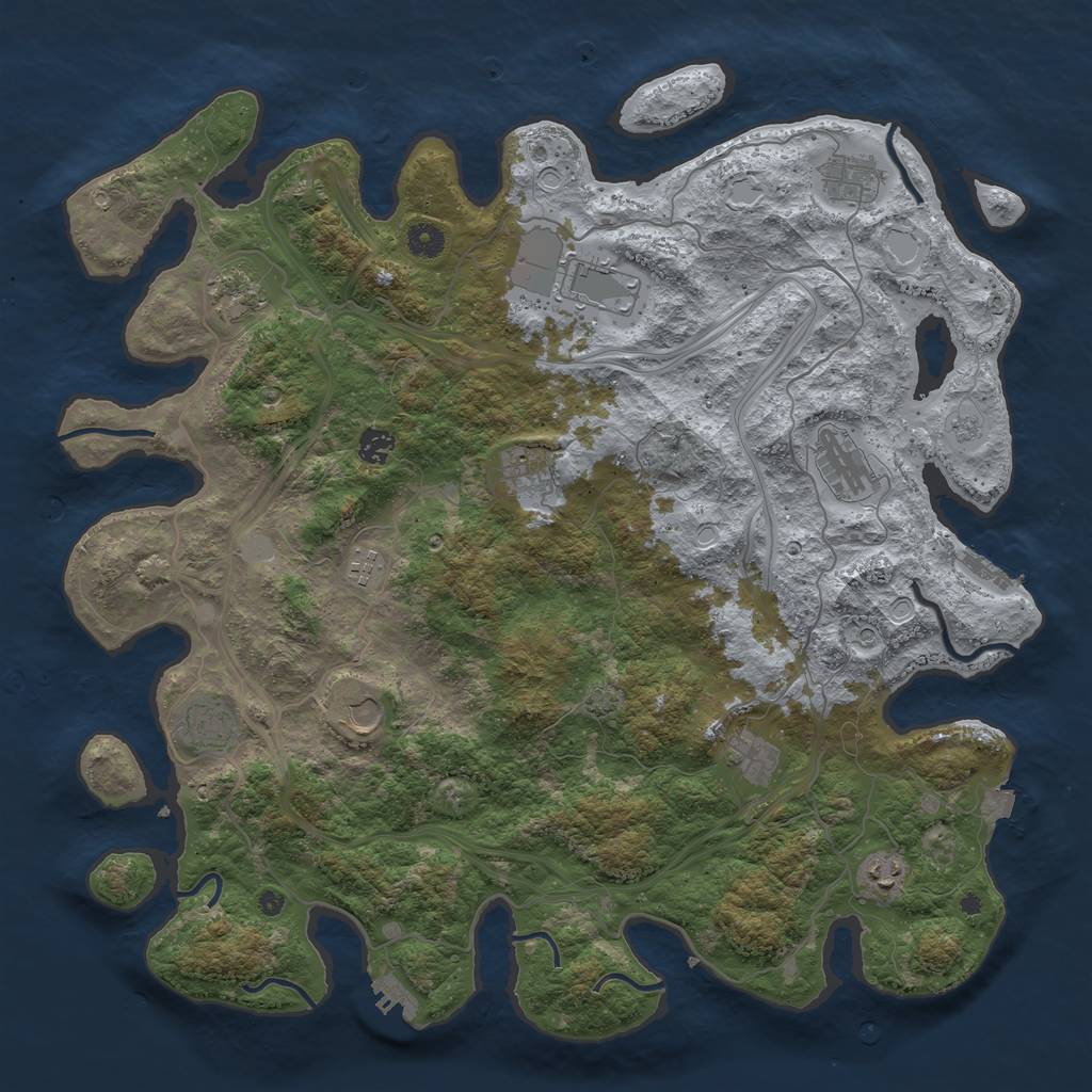 Rust Map: Procedural Map, Size: 4500, Seed: 125730785, 19 Monuments