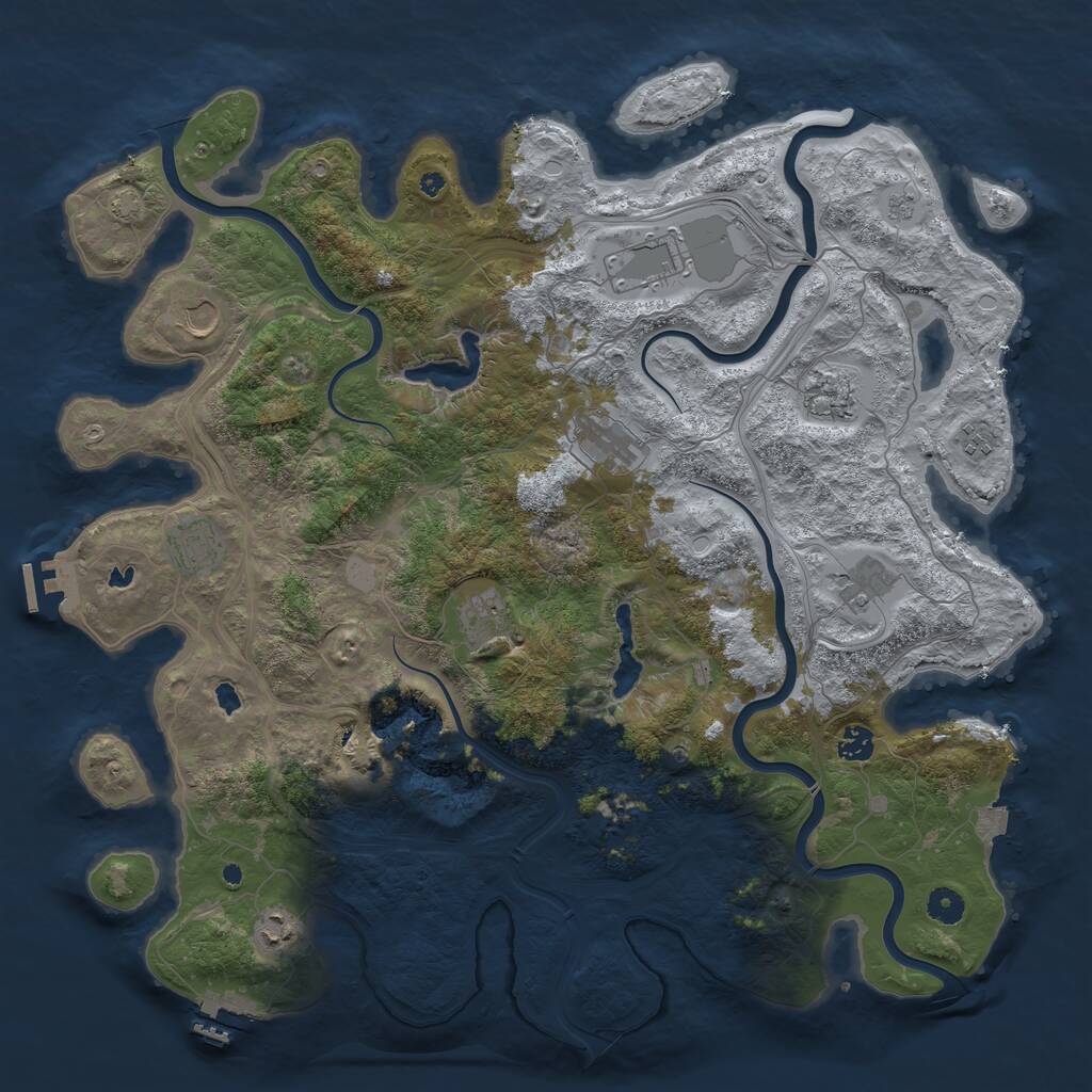 Rust Map: Procedural Map, Size: 4500, Seed: 125730785, 16 Monuments