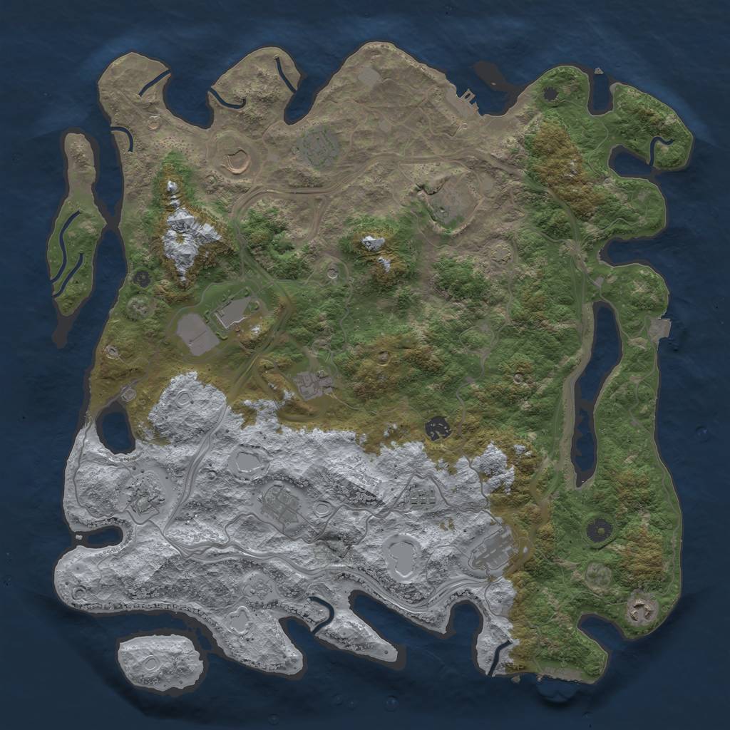 Rust Map: Procedural Map, Size: 4500, Seed: 1711706854, 19 Monuments