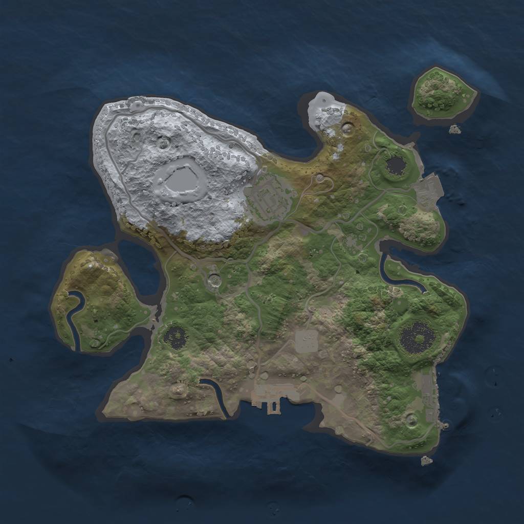 Rust Map: Procedural Map, Size: 2400, Seed: 1226165072, 7 Monuments