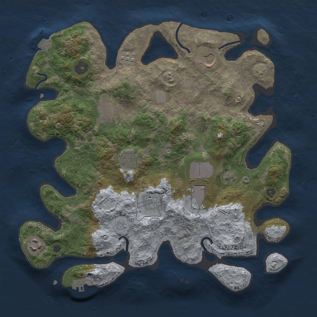 Rust Map: Procedural Map, Size: 3500, Seed: 998086, 14 Monuments