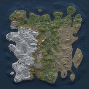 Thumbnail Rust Map: Procedural Map, Size: 3700, Seed: 174860416, 18 Monuments