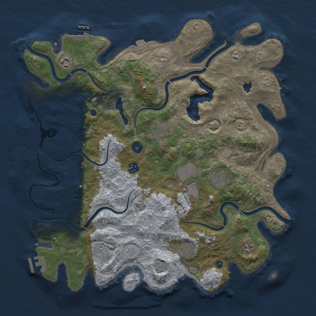 Rust Map: Procedural Map, Size: 4250, Seed: 1186779301, 15 Monuments