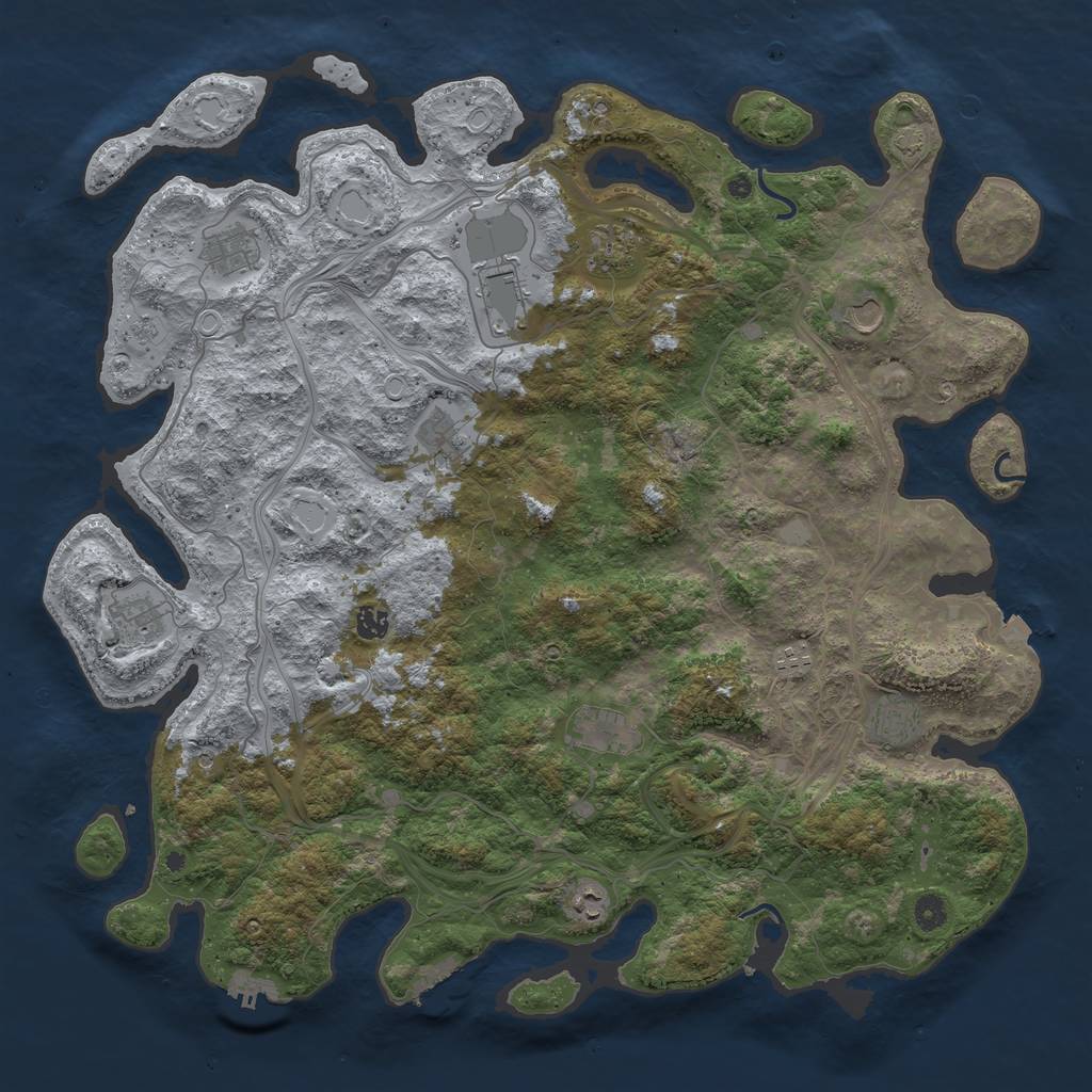 Rust Map: Procedural Map, Size: 4800, Seed: 1804149273, 19 Monuments