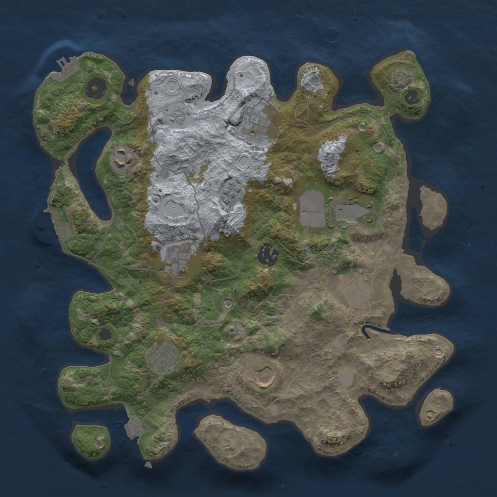 Rust Map: Procedural Map, Size: 3500, Seed: 268679342, 17 Monuments