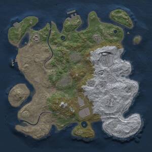 Thumbnail Rust Map: Procedural Map, Size: 3500, Seed: 164876525, 13 Monuments