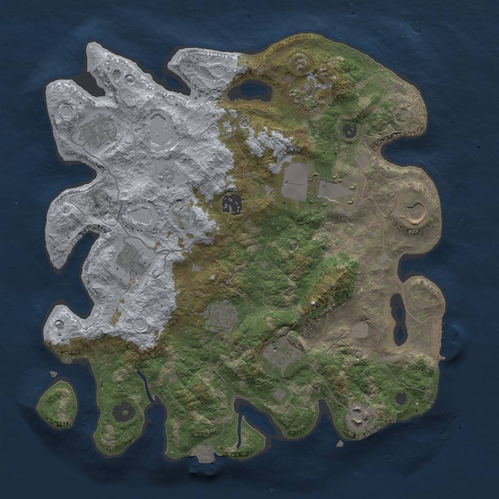 Rust Map: Procedural Map, Size: 3500, Seed: 467478, 15 Monuments