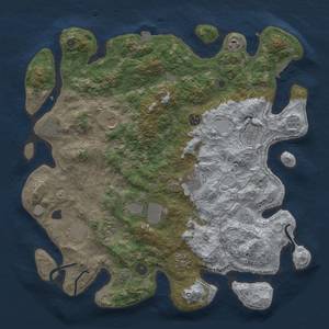 Thumbnail Rust Map: Procedural Map, Size: 4242, Seed: 877760936, 17 Monuments