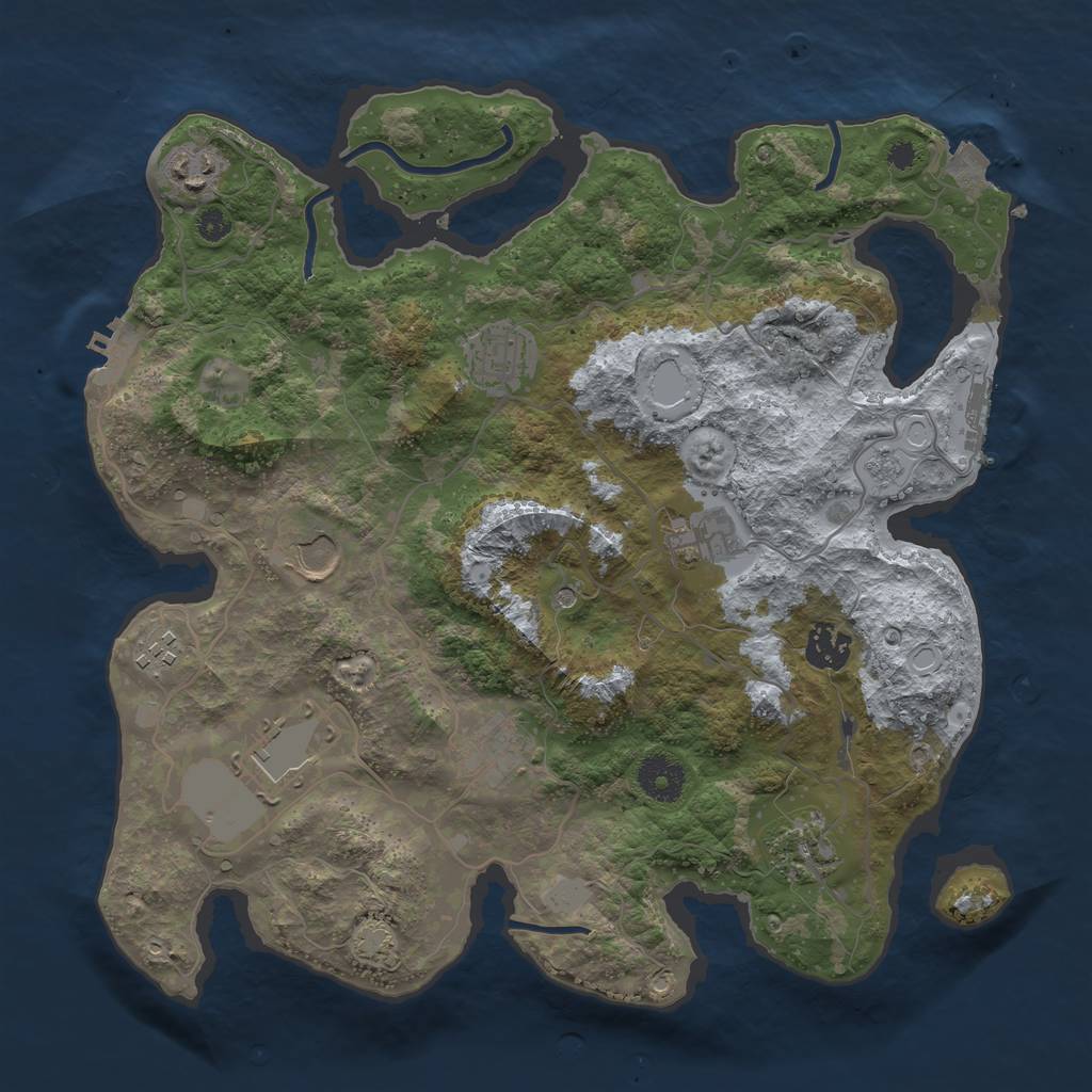 Rust Map: Procedural Map, Size: 3500, Seed: 15001920, 17 Monuments