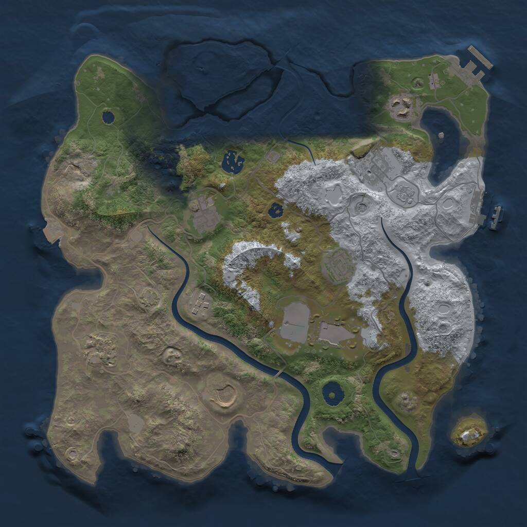 Rust Map: Procedural Map, Size: 3500, Seed: 15001920, 15 Monuments