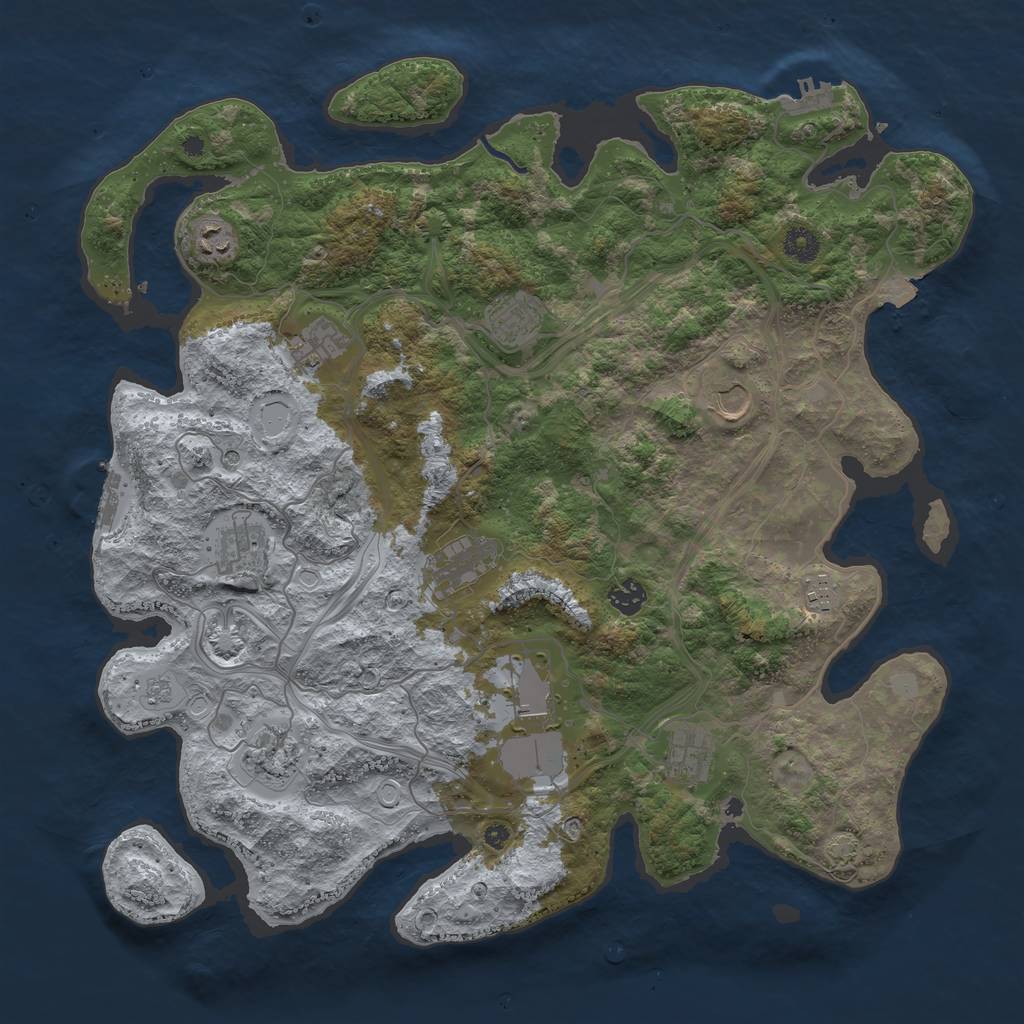 Rust Map: Procedural Map, Size: 4250, Seed: 5545378, 19 Monuments