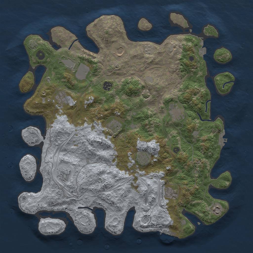 Rust Map: Procedural Map, Size: 4250, Seed: 317124492, 19 Monuments