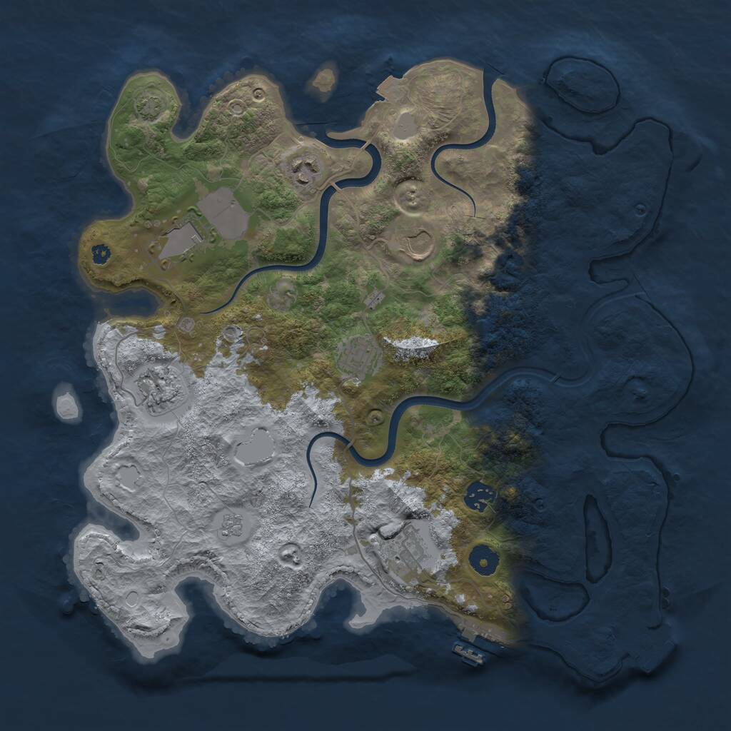 Rust Map: Procedural Map, Size: 3700, Seed: 1656244574, 12 Monuments